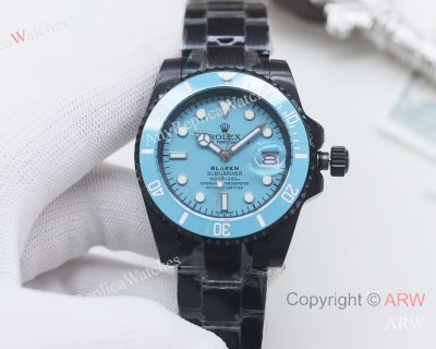 High quality Replica Rolex Submariner Black Strap Blue Face Dial Blue Ceramic Bezel Men Watch 40mm